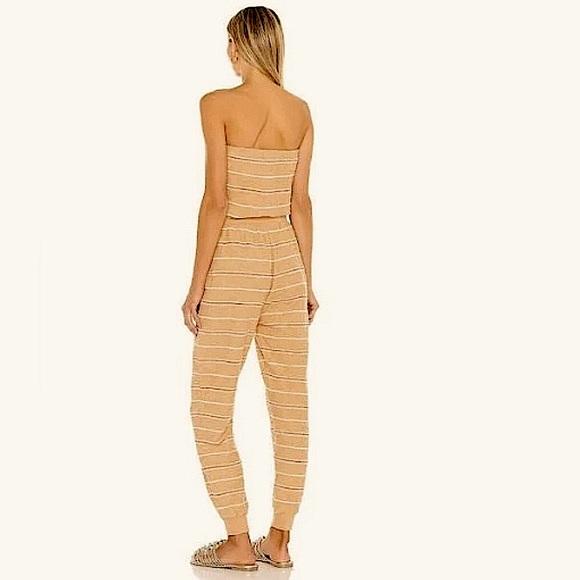 LSPACE NORTH SHORE STRAPLESS STRIPED JUMPSUIT WITH POCKETS SIZE LARGE NWT - Picture 4 of 11